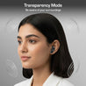 pTron Bassbuds Zen TWS Earbuds w/ 35dB ANC, Quad MEMS Mic, ENC Calls, 55Hrs Playtime, Custom EQ, App Support, BT6.0, Dual-Device Pairing, 40ms Low-Latency, IPX5, 13mm Driver (Black)