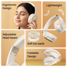 pTron Studio Pro w/ 65Hrs Playtime, Wireless Over Ear Headphones w/HD Mic & TruTalk AI-ENC Calls, Low-Latency Game & Music, 40mm Drivers, BT5.4, Dual Device Pairing & Type-C Fast Charging (Beige)