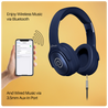 pTron Studio Pro w/ 65Hrs Playtime, Wireless Over Ear Headphones w/HD Mic & TruTalk AI-ENC Calls, Low-Latency Game & Music, 40mm Drivers, BT5.4, Dual Device Pairing & Type-C Fast Charging (Blue)