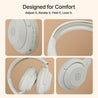 pTron Studio Classic w/ 75Hrs Playtime, Wireless Over Ear Headphones w/HD Mic & TruTalk AI-ENC Calls, Low-Latency Game & Music, Deep Bass, BT5.4, Dual Device Pairing, & Type-C Fast Charging (Beige)