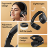 pTron Studio Pro w/ 65Hrs Playtime, Wireless Over Ear Headphones w/HD Mic & TruTalk AI-ENC Calls, Low-Latency Game & Music, 40mm Drivers, BT5.4, Dual Device Pairing & Type-C Fast Charging (Jet Black)