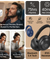pTron Studio Classic w/ 75Hrs Playtime, Wireless Over Ear Headphones w/HD Mic & TruTalk AI-ENC Calls, Low-Latency Game & Music, Deep Bass, BT5.4, Dual Device Pairing, & Type-C Charging (Black)
