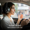 pTron Studio Classic w/ 75Hrs Playtime, Wireless Over Ear Headphones w/HD Mic & TruTalk AI-ENC Calls, Low-Latency Game & Music, Deep Bass, BT5.4, Dual Device Pairing, & Type-C Charging (Black)