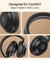 pTron Studio Classic w/ 75Hrs Playtime, Wireless Over Ear Headphones w/HD Mic & TruTalk AI-ENC Calls, Low-Latency Game & Music, Deep Bass, BT5.4, Dual Device Pairing, & Type-C Charging (Black)