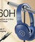 pTron Studio w/ 60Hrs Playtime, Wireless Over-Ear Headphones with HD Mic, Immersive Sound, 40mm Drivers, Bluetooth V5.4, Dual-Device Pairing, 3.5mm Aux Port, TF Card Slot & Type-C Fast Charging (Blue)