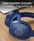 pTron Studio w/ 60Hrs Playtime, Wireless Over-Ear Headphones with HD Mic, Immersive Sound, 40mm Drivers, Bluetooth V5.4, Dual-Device Pairing, 3.5mm Aux Port, TF Card Slot & Type-C Fast Charging (Blue)