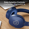 pTron Studio w/ 60Hrs Playtime, Wireless Over-Ear Headphones with HD Mic, Immersive Sound, 40mm Drivers, Bluetooth V5.4, Dual-Device Pairing, 3.5mm Aux Port, TF Card Slot & Type-C Fast Charging (Blue)