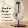 pTron Studio w/ 60Hrs Playtime, Wireless Over-Ear Headphones with HD Mic, Immersive Sound, 40mm Drivers, Bluetooth V5.4, Dual-Device Pairing, 3.5mm Aux Port, TF Card Slot & Type-C Fast Charging (Beige)