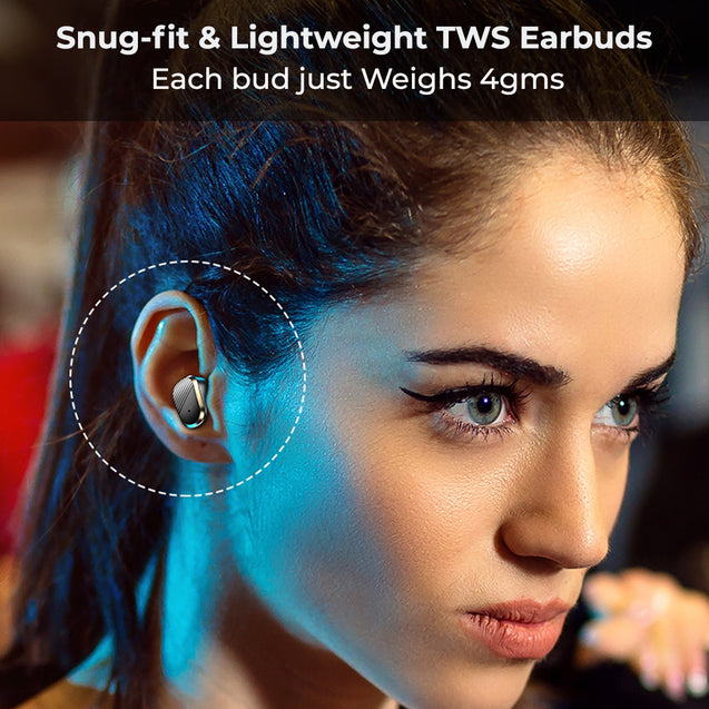 pTron Basspods P11 in-Ear TWS Earbuds w/Dual HD Mic, Pristine Sound, 24hrs Playtime, Mini Buds, Movie/Music Modes, Bluetooth V5.1 Wireless Headphones, Voice Assist, Type-C Charging & IPX4 (Coal Black)