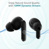pTron Bassbuds Eon In-Ear TWS Earbuds w/ Dual HD Mic & AI-ENC Calls, Pristine Sound, 30Hrs Playtime, Bluetooth v5.3 Wireless Earphones, Snug-fit, Type-C Fast Charge, Voice Assist, IPX4 (Grey & Black)