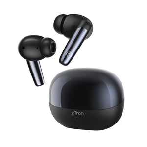 pTron Zenbuds Ultima In-Ear ANC Earbuds, 35dB Quietsound ANC, 4 Quadpro Mics w/ AI-ENC Calls, 4D Panoramic Audio, Transparency Mode, 50Hrs Playtime, BT5.3 Wireless Headphones & IPX5 (Coal Black)