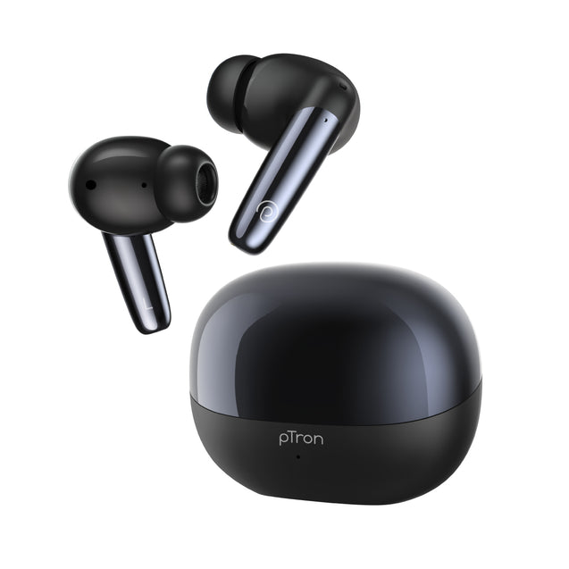 pTron Zenbuds Ultima In-Ear ANC Earbuds, 35dB Quietsound ANC, 4 Quadpro Mics w/ AI-ENC Calls, 4D Panoramic Audio, Transparency Mode, 50Hrs Playtime, BT5.3 Wireless Headphones & IPX5 (Coal Black)
