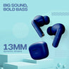 pTron Bassbuds Duo In-Ear TWS Earbuds w/ Dual HD Mic, Pristine Sound, 32Hrs Playtime, Bluetooth V5.1 Headphones, 13mm Drivers, Type-C Charging, Voice Assistant & IPX4 Water Resistant (Midnight Blue)
