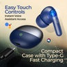 pTron Zenbuds Evo in-Ear TWS Earbuds w/Dual HD Mic & AI-EN Clear Calls, 13mm Drivers, 32Hrs Playtime, 45ms Movie/Music Modes, Bluetooth v5.3 Wireless Headphones, IPX5 & Type-C Charging (Bold Blue)