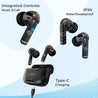 pTron Basspods P251+ TWS Earbuds w/ 50Hrs Playtime, 12mm Drivers, Dual HD Mic & AI-ENC Calls, Movie Mode, Touch Controls, in-Ear Bluetooth 5.1 Wireless Headphones, Type C Charging & IPX4 (Jet Black)
