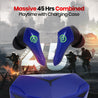 pTron Bassbuds B91 Plus TWS Earbuds w/ 38ms Gaming Low Latency, Dual HD Mic & AI-ENC Calls, 45Hrs Playtime, Pristine Sound, Snug-fit, In-Ear Bluetooth 5.3 Headphones, Type-C Charging & IPX5 (Bold Blue)