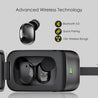 pTron Bassbuds Urban In-Ear TWS Earbuds w/ Dual HD Mic, Pristine Sound, Mini Size Buds, Bluetooth 5.0 Wireless Headphones, Touch Control, IPX4 Water Resistant, Voice Assistant, IPX4 (Jet Black)