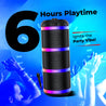 pTron Fusion Theatre 60W Bluetooth Speaker w/ 3m Wired Karaoke Mic, Punchy Sound, 5 EQs, Vivid RGB Lights, Party Speaker w/ BTv5.2/USB/SD Card Playback, TWS Mode & Type-C Charging (Midnight Black)