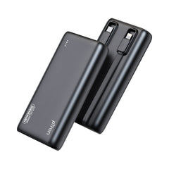 pTron 20000mAh Powerbank w/ 22.5W Fast Charging, USB & Type C Output, Built-in Type C & iOS Cables, Compatible w/Power Delivery, Quick Charge for iPhone, Android Mobile & Tablets, Dynamo Storm (Black)