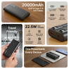 pTron 20000mAh Powerbank w/ 22.5W Fast Charging, USB & Type C Output, Built-in Type C & iOS Cables, Compatible w/Power Delivery, Quick Charge for iPhone, Android Mobile & Tablets, Dynamo Storm (Black)