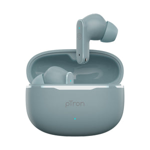 pTron Bassbuds Eon in-Ear TWS Earbuds w/ 13mm Drivers, 45Hrs Playtime, Dual HD Mic & TruTalk AI-ENC Calls, Custom EQ, Mobile App, Bluetooth v6.0 Headphones, Voice Assist., Type C Charging & IPX5 (Grey)