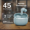 pTron Bassbuds Eon in-Ear TWS Earbuds w/ 13mm Drivers, 45Hrs Playtime, Dual HD Mic & TruTalk AI-ENC Calls, Custom EQ, Mobile App, Bluetooth v6.0 Headphones, Voice Assist., Type C Charging & IPX5 (Grey)