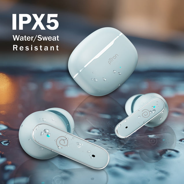 pTron Bassbuds Eon in-Ear TWS Earbuds w/ 13mm Drivers, 45Hrs Playtime, Dual HD Mic & TruTalk AI-ENC Calls, Custom EQ, Mobile App, Bluetooth v6.0 Headphones, Voice Assist., Type C Charging & IPX5 (Grey)