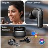 pTron Bassbuds Eon in-Ear TWS Earbuds w/ 13mm Drivers, 45Hrs Playtime, Dual HD Mic & TruTalk AI-ENC Calls, Custom EQ, Mobile App, Bluetooth v6.0 Headphones, Voice Assist., Type C Charging & IPX5 (Black)