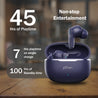 pTron Bassbuds Eon in-Ear TWS Earbuds w/ 13mm Drivers, 45Hrs Playtime, Dual HD Mic & TruTalk AI-ENC Calls, Custom EQ, Mobile App, Bluetooth v6.0 Headphones, Voice Assist., Type C Charging & IPX5 (Blue)