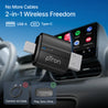 pTron CarSync X1 2-in-1 Wireless Carplay Receiver, Converts Wired Android Auto & CarPlay to Wireless, USB A & Type C, Only for Cars with OEM-Installed Wired Android Auto/CarPlay, Plug & Play (Black)