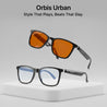 pTron Orbis Urban Smart Clip-On Smart Glasses w/Bluetooth V5.4, Open Ear Music, Handsfree Calls, Protects Eye from Blue Light Emitted from Digital Screens, 8Hrs Playtime, Connect with Phones (Black)