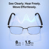 pTron Orbis Era Smart Glasses with Bluetooth V5.4, Open Ear Music, Handsfree Calls, Protects Eye from Blue Light Emitted from Digital Screens, 8Hrs Playtime, Connect with Phones/Tablets (Black)