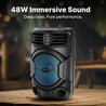 pTron Fusion Octane 48W Bluetooth Party Speaker w/Punchy Sound, 8 inch Neo Driver, Breathing RGB Lights, 6Hrs Playtime, BT5.3/Aux/TF Card/USB Playback Modes, Type-C Charging, Portable (Jade Black)
