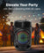 pTron Fusion Octane 48W Bluetooth Party Speaker w/Punchy Sound, 8 inch Neo Driver, Breathing RGB Lights, 6Hrs Playtime, BT5.3/Aux/TF Card/USB Playback Modes, Type-C Charging, Portable (Jade Black)