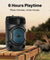 pTron Fusion Octane 48W Bluetooth Party Speaker w/Punchy Sound, 8 inch Neo Driver, Breathing RGB Lights, 6Hrs Playtime, BT5.3/Aux/TF Card/USB Playback Modes, Type-C Charging, Portable (Jade Black)