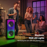 pTron Fusion Beats 48W Bluetooth Party Speaker w/Immersive Sound, Dual 4 inch Neo Drivers, Rhythmic RGB Lights, 6Hrs Playtime, BT5.3/Aux/TF Card/USB Playback Modes, Type-C Charging (Midnight Black)