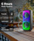 pTron Fusion Beats 48W Bluetooth Party Speaker w/Immersive Sound, Dual 4 inch Neo Drivers, Rhythmic RGB Lights, 6Hrs Playtime, BT5.3/Aux/TF Card/USB Playback Modes, Type-C Charging (Midnight Black)