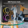 pTron Fusion ONE 48W Bluetooth Party Speaker w/Pristine Stereo Sound, Dual 4 inch Neo Drivers, Rhythmic RGB Lights, 6Hrs Playtime, BT5.3/Aux/TF Card/USB Playback Modes, Type-C Charging (Jet Black)