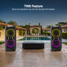 pTron Fusion ONE 48W Bluetooth Party Speaker w/Pristine Stereo Sound, Dual 4 inch Neo Drivers, Rhythmic RGB Lights, 6Hrs Playtime, BT5.3/Aux/TF Card/USB Playback Modes, Type-C Charging (Jet Black)