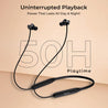 pTron Tangent Rush w/ 50Hrs Playtime, Pristine Sound, Dual-Device Pairing, Bluetooth 5.4 Wireless in-Ear Earphones with Mic, Voice Assistant, Type-C Fast Charging & IPX5 Water Resistant (Jet Black)