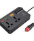 pTron PowerEdge 200W Car Laptop Charger/Car Power Inverter with 2 USB (3A & 2.4A) + 2 Type-C (30WPD & 2.4A), Smart USB Charging Ports, 12V/24V DC to 220V AC, 2X Universal AC Outlet (Black)