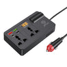 pTron PowerEdge 200W Car Laptop Charger/Car Power Inverter with 2 USB (3A & 2.4A) + 2 Type-C (30WPD & 2.4A), Smart USB Charging Ports, 12V/24V DC to 220V AC, 2X Universal AC Outlet (Black)
