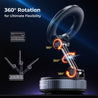 pTron Dockit 360° Magnetic Car Mobile Holder, Strong Vacuum Suction, Universal Car Mount for Dashboard, Gym, Mirror, Compact, Foldable, Rotatable Mobile Stand Compatible with All Smartphones (Black)