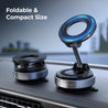 pTron Dockit 360° Magnetic Car Mobile Holder, Strong Vacuum Suction, Universal Car Mount for Dashboard, Gym, Mirror, Compact, Foldable, Rotatable Mobile Stand Compatible with All Smartphones (Black)