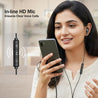 pTron Boom Play X6 in-Ear Type C Wired Earphones with Mic, 14mm Drivers for Pristine Sound, 1.2M Tangle-Free Cable, in-Line Controls, Snug-Fit & Wide Compatibility with C Type Devices (Black)