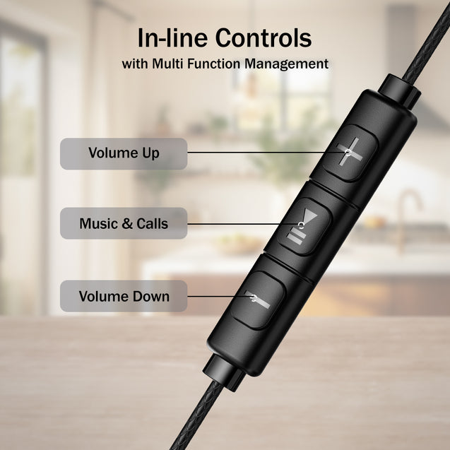 pTron Boom Play X6 in-Ear Type C Wired Earphones with Mic, 14mm Drivers for Pristine Sound, 1.2M Tangle-Free Cable, in-Line Controls, Snug-Fit & Wide Compatibility with C Type Devices (Black)