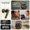 pTron Bassbuds Indie In-Ear TWS Earbuds w/ 10mm Drivers, 45Hrs Playtime, Dual HD Mic & AI-ENC Calls, Custom EQ, Mobile App, Bluetooth V5.4 Earphones, Voice Assistant, Type C Charging & IPX5 (Jet Black)