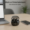 pTron Bassbuds Indie In-Ear TWS Earbuds w/ 10mm Drivers, 45Hrs Playtime, Dual HD Mic & AI-ENC Calls, Custom EQ, Mobile App, Bluetooth V5.4 Earphones, Voice Assistant, Type C Charging & IPX5 (Jet Black)