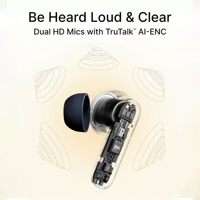 pTron Bassbuds Indie in-Ear TWS Earbuds w/ 10mm Drivers, 45Hrs Playtime, Dual HD Mic & AI-ENC Calls, Custom EQ, Mobile App, Bluetooth V5.4 Earphones, Voice Assistant, Type C Charging & IPX5 (Blue)