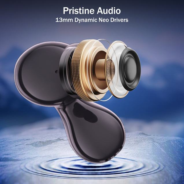 pTron Bassbuds Tango in-Ear TWS Ear Buds w/Custom EQ, 50hrs Playtime, Pristine Sound, Dual Mic, TruTalk ENC Calls, Mobile App, Wireless Bluetooth V6.0,Touch Controls, Type-C Charging, IPX5 (Nexua Black)